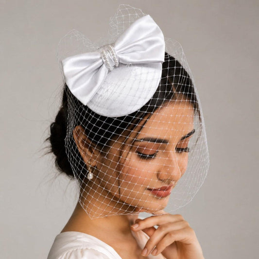 Celeste Bow Birdcage Veil Fascinator