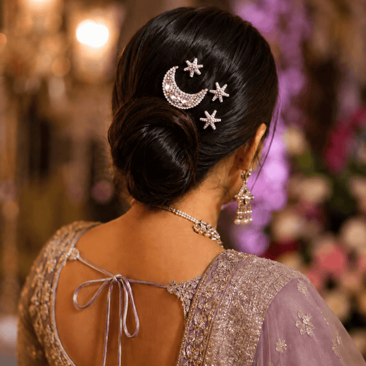 Celestial Sparkle Hair Pin Set – Moon & Stars