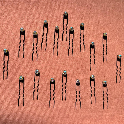 Classic Silver Crystal Hair Pins