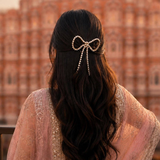 Crystal Bow Statement Hair Clip