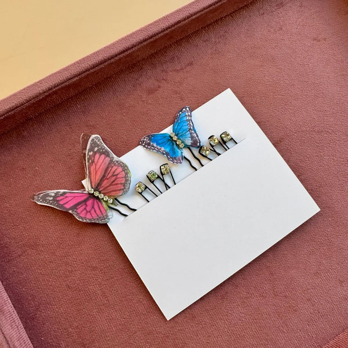 Crystal & Butterfly Hair Pin Set
