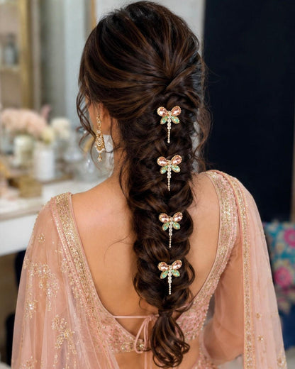 Crystal Dragonfly Statement Hair Pins