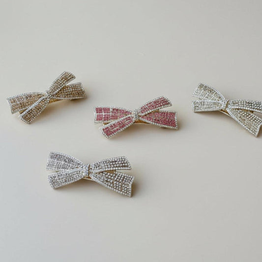 Crystal Elegance Mini Bejewelled Bow Clip 