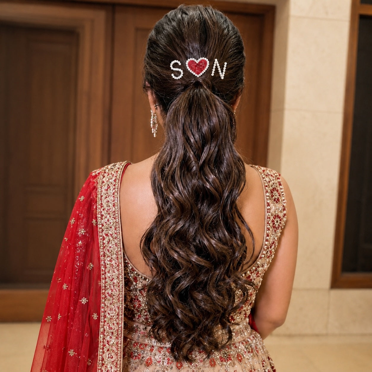 Custom Name Initials with Heart Hair Pin Set