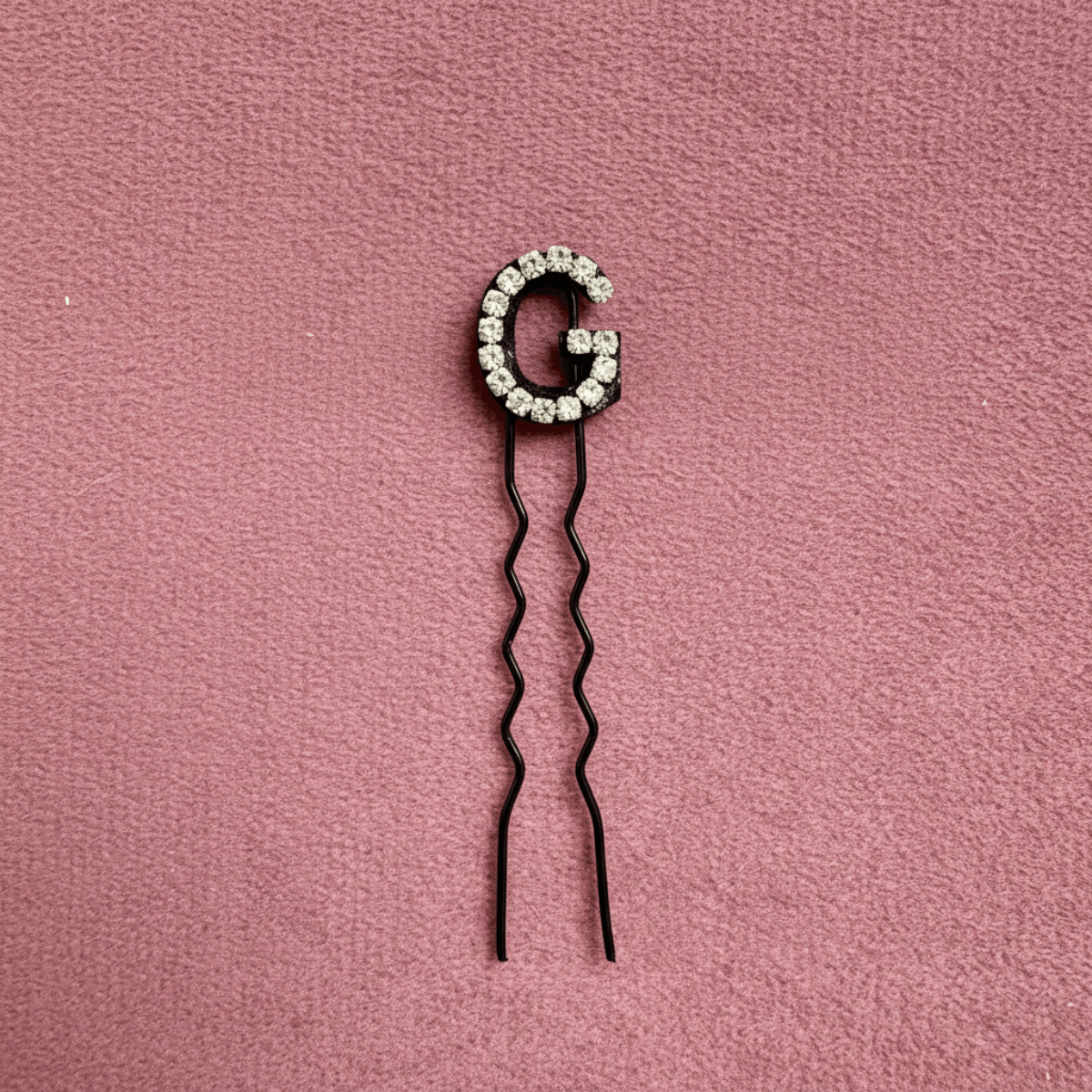 Custom Name Silver Crystal Letter Clips (Small)