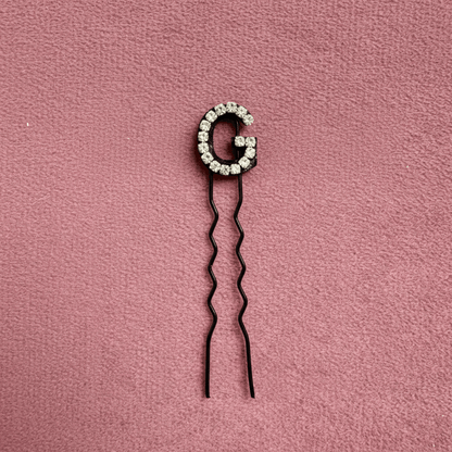 Custom Name Silver Crystal Letter Clips (Small)