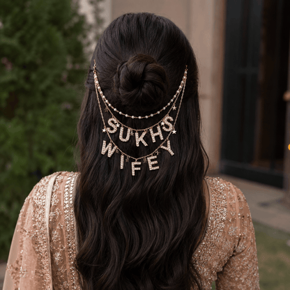 Custom Name Wifey Luxe Letter Hair Chain