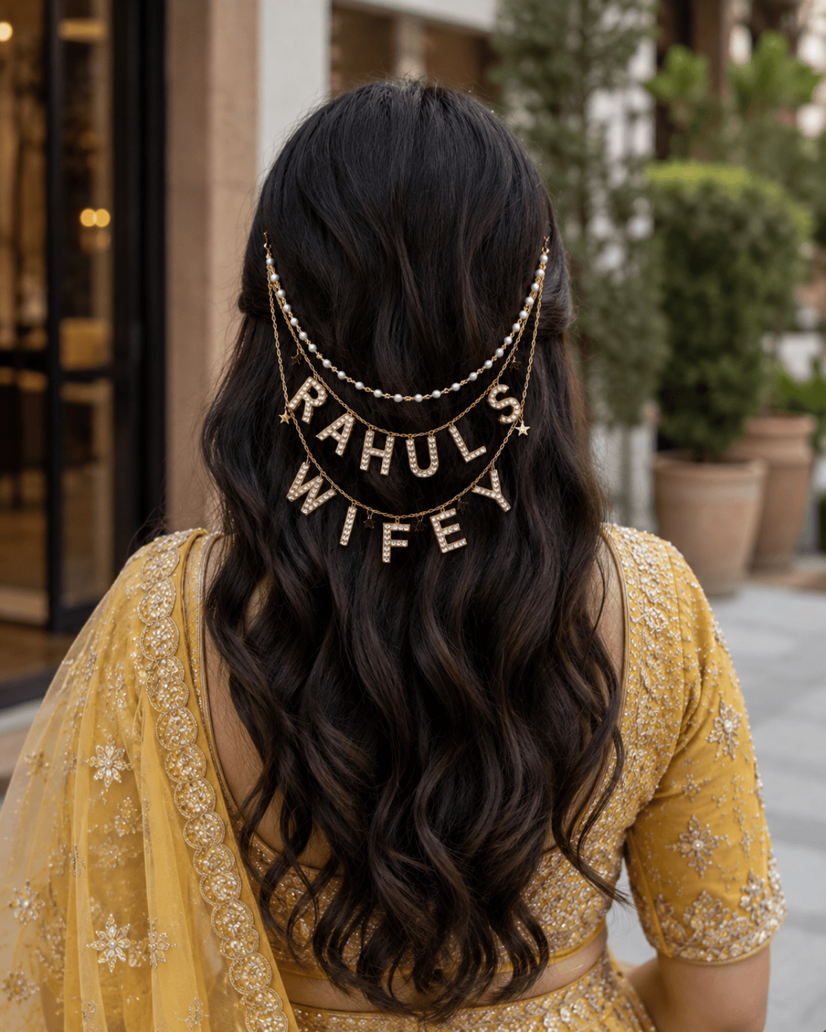 Custom Name Wifey Luxe Letter Hair Chain