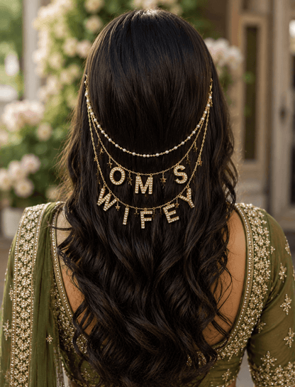 Custom Name Wifey Luxe Letter Hair Chain