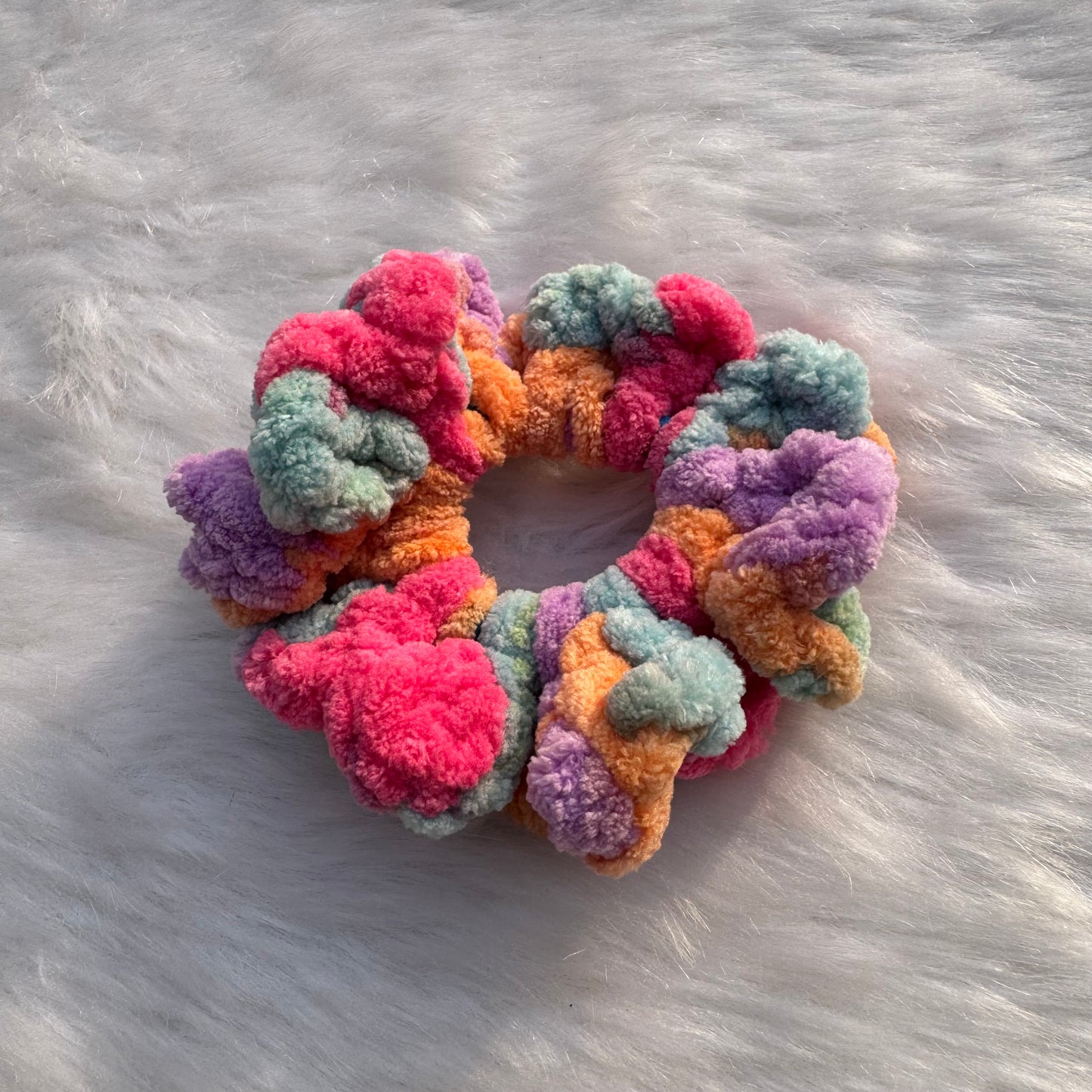 MultiColor Knitted Crochet Hair Tie Scrunchie