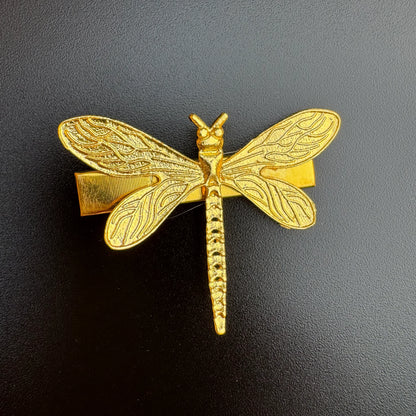 Golden Brass Dragonfly Hair Pin