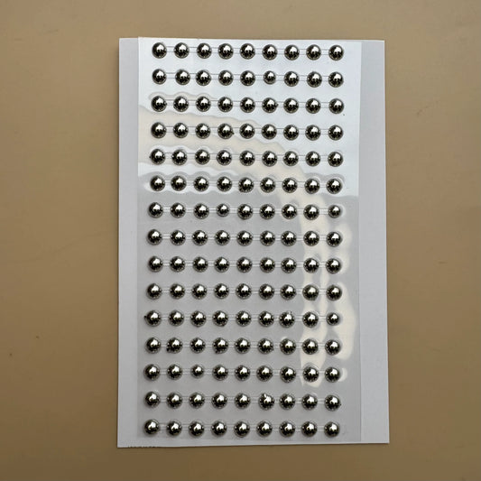 Silver Pearl Dot 3D Hair Sticker Sheet