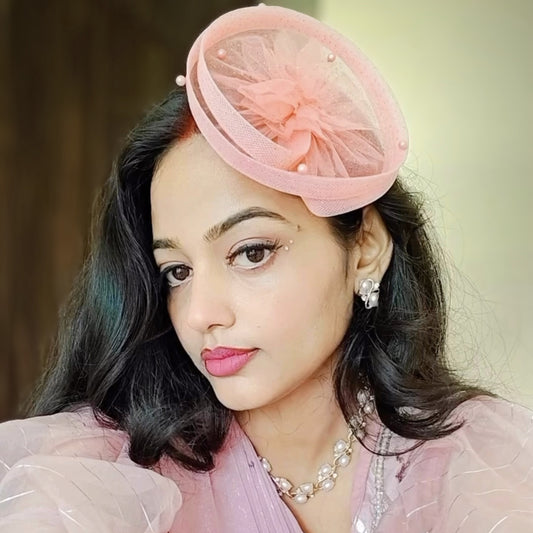 Gilded Enchantment Golden Sparkle Rose Gold Fascinator Hat