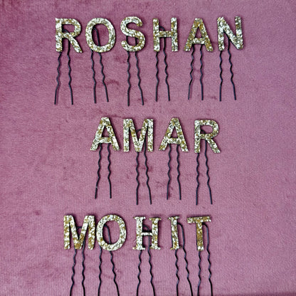 Custom Name Golden Letter Clips