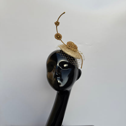 Golden Bloom Fascinator Hat for Women