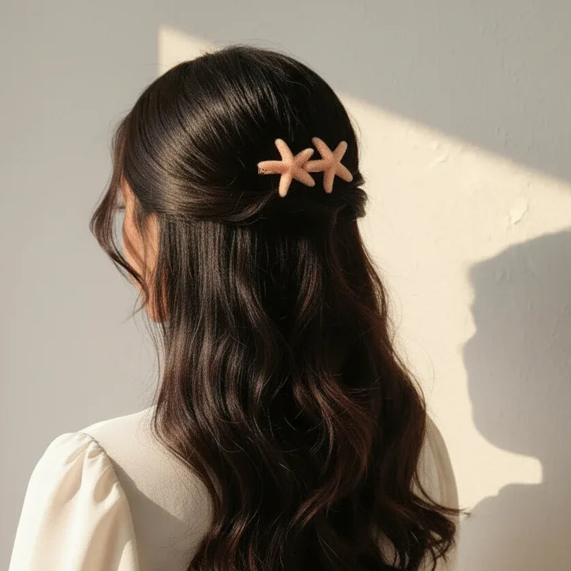 Two-Starfish Beach Hair Clip - 5 Color Options