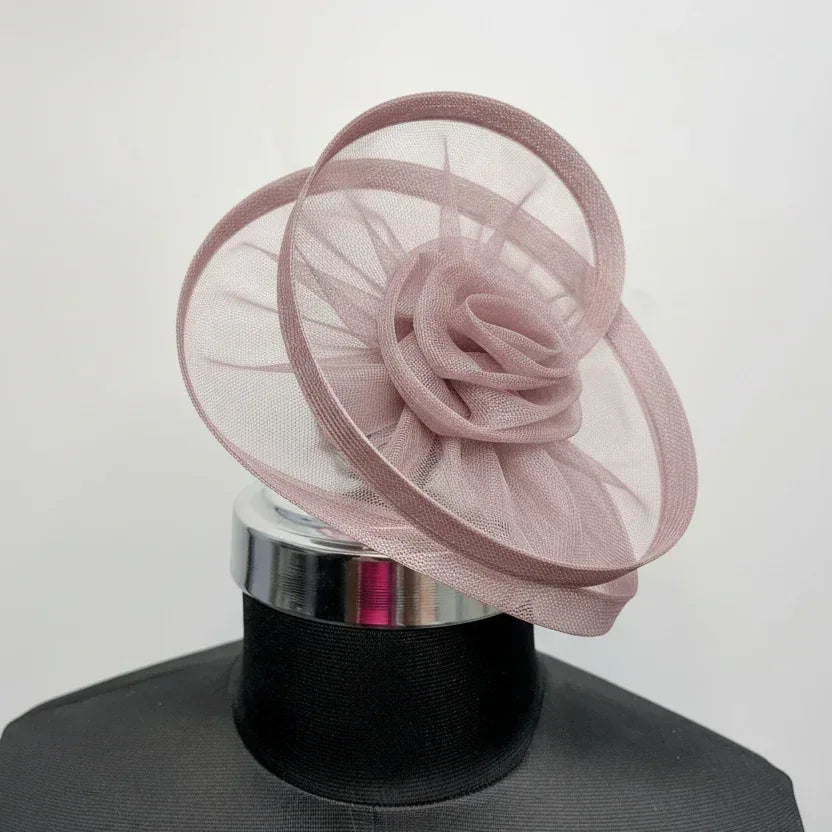 Dusty Mauve Twisted Fascinator Hat
