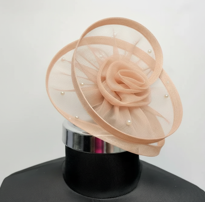 Nude Peach Fascinator Hat