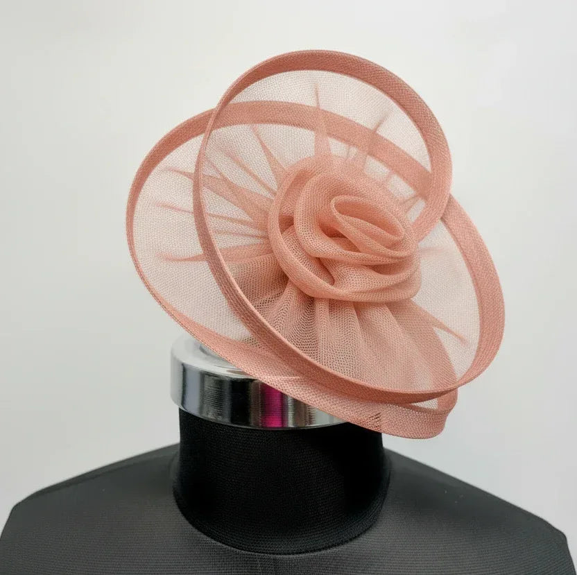 Coral Elegance Fascinator Hat