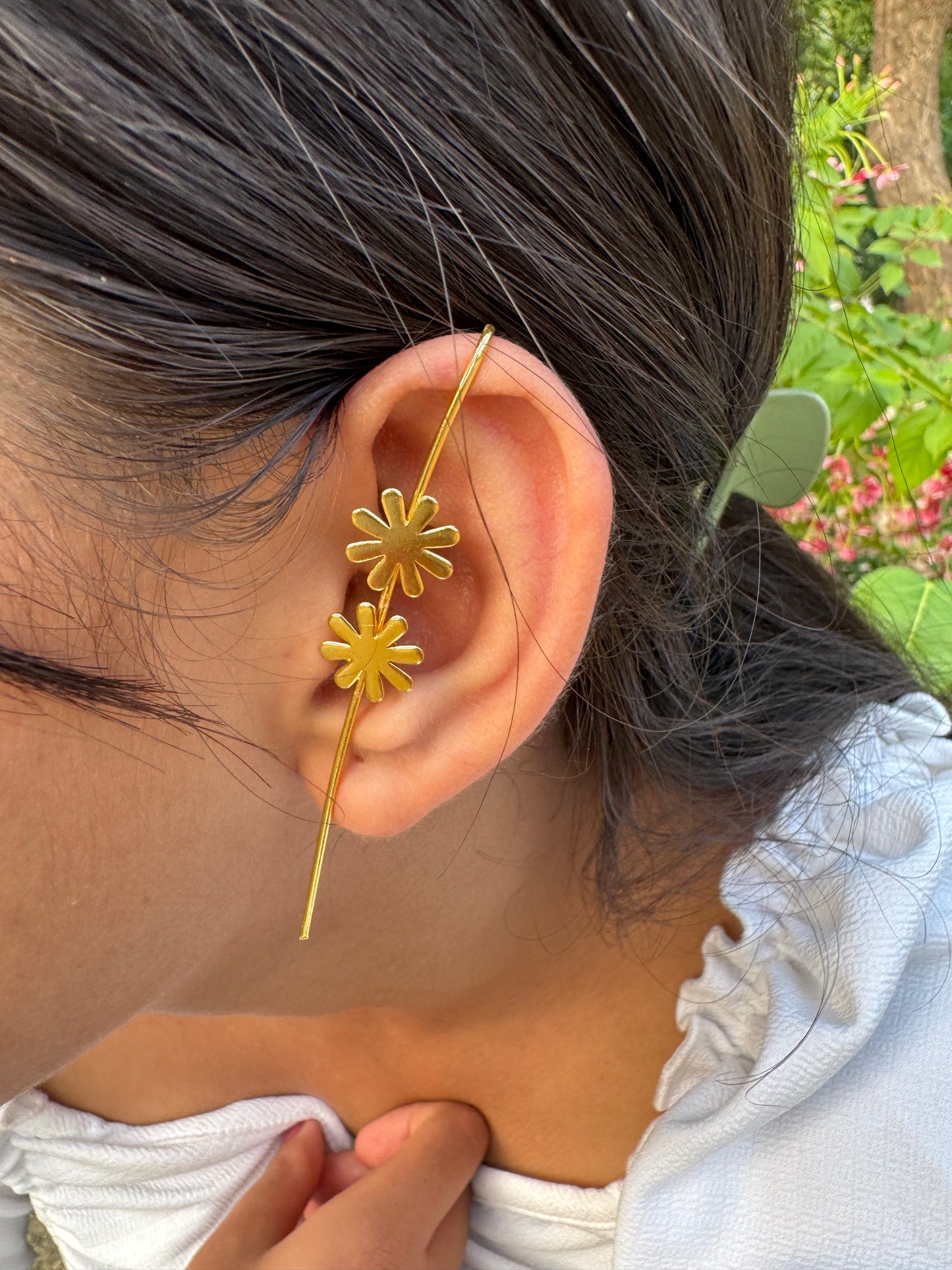 Sunbeam Bloom Ear Cuff | Gold Floral Ear Accessory for Women
