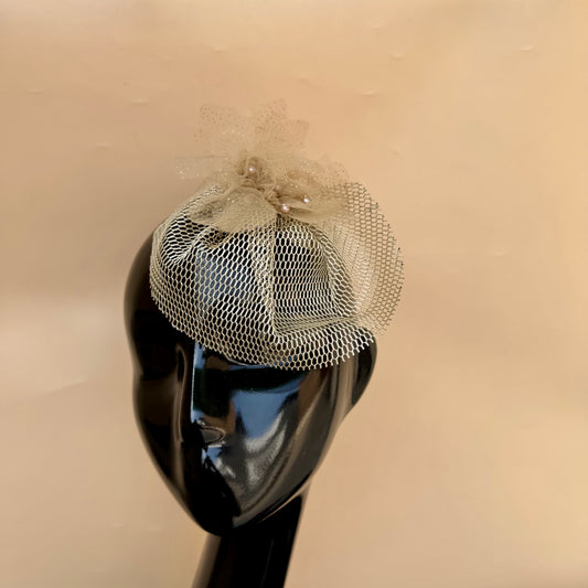 Gold Vintage look Veil Fascinator