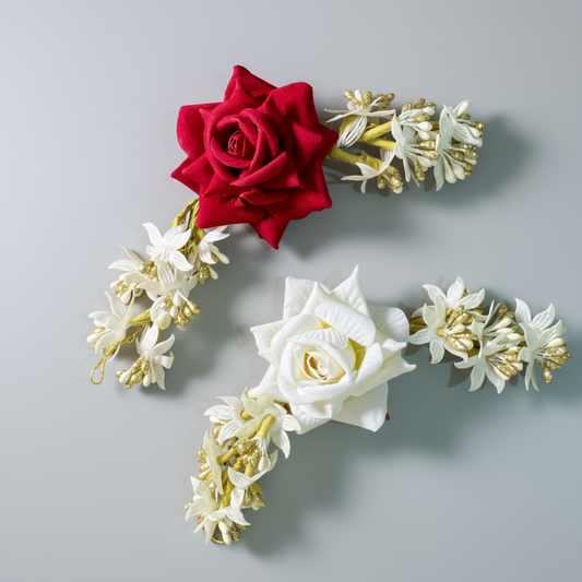 Rose Blossom Gajra – Red & White Variants