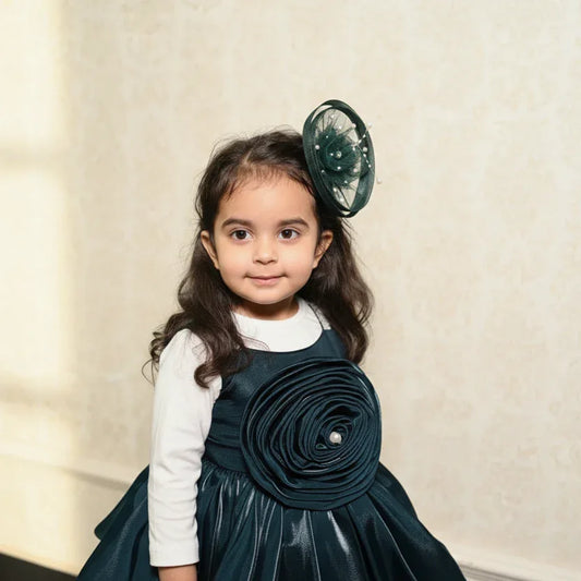 Dark Green Pearls Fascinator