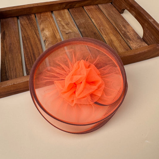 Twisted Orange Flower Fascinator