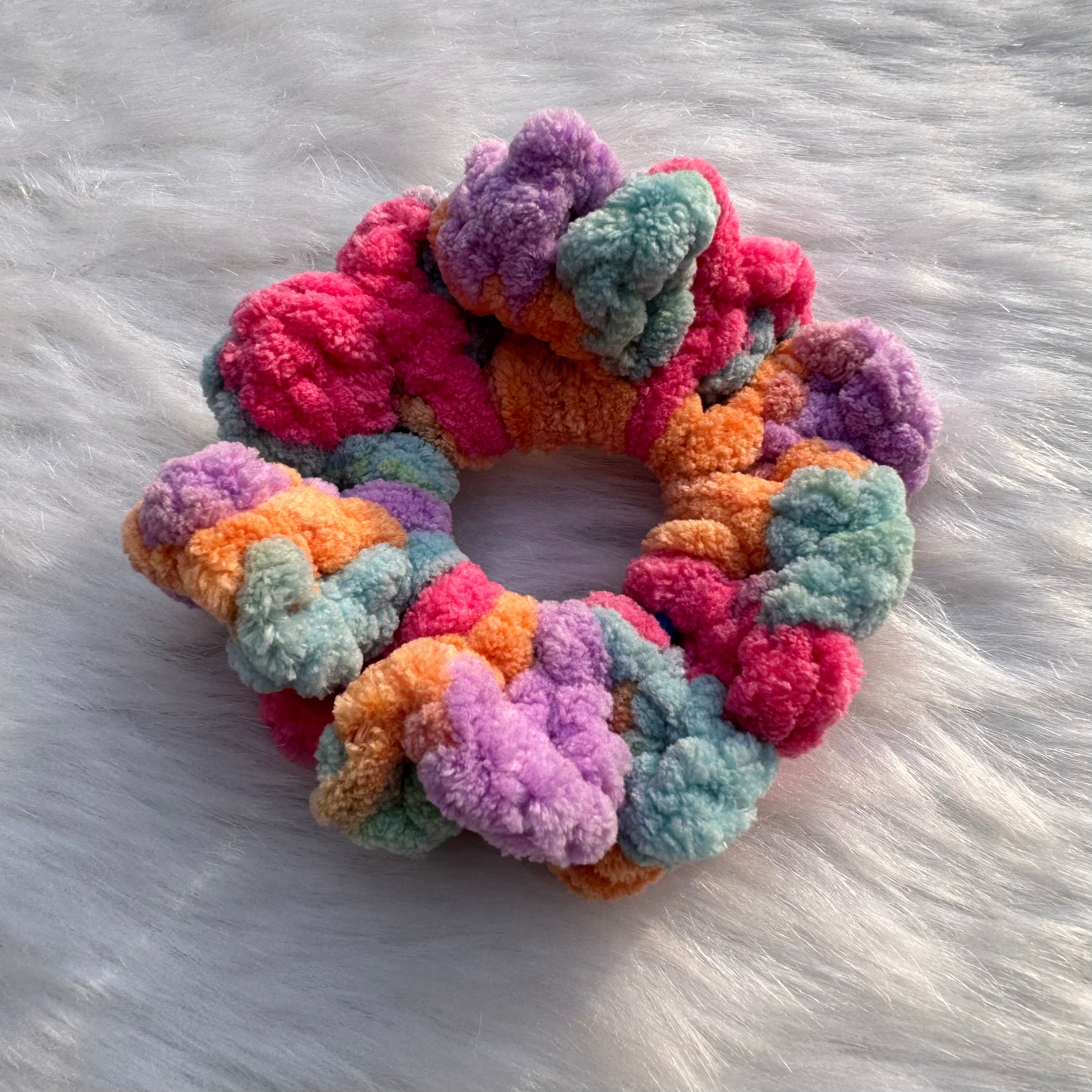 MultiColor Knitted Crochet Hair Tie Scrunchie