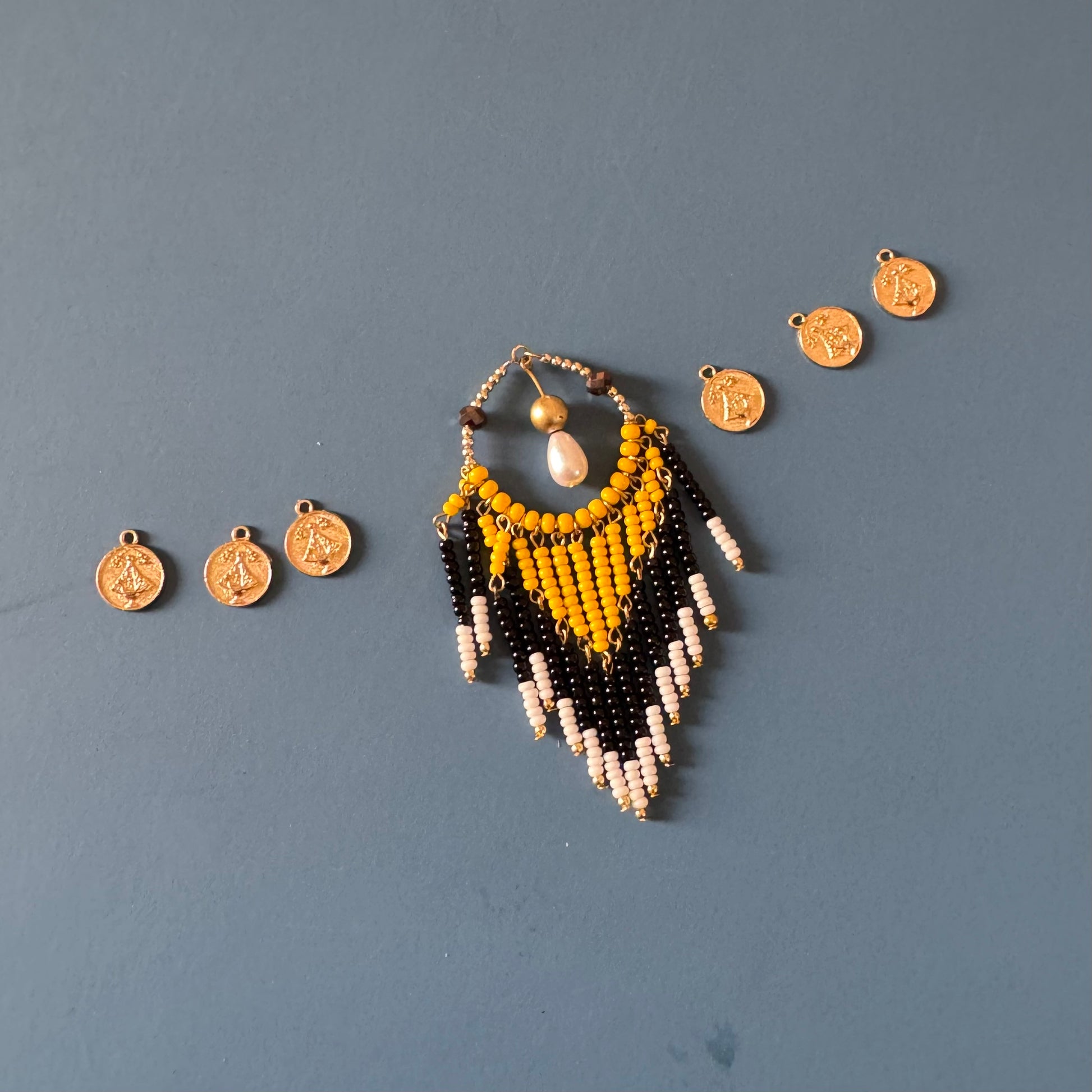 Golden Boho Beaded Hair Charm