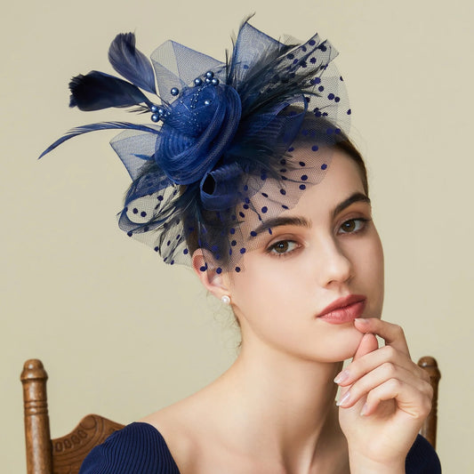 Blue Luxe Cocktail Hat Pin