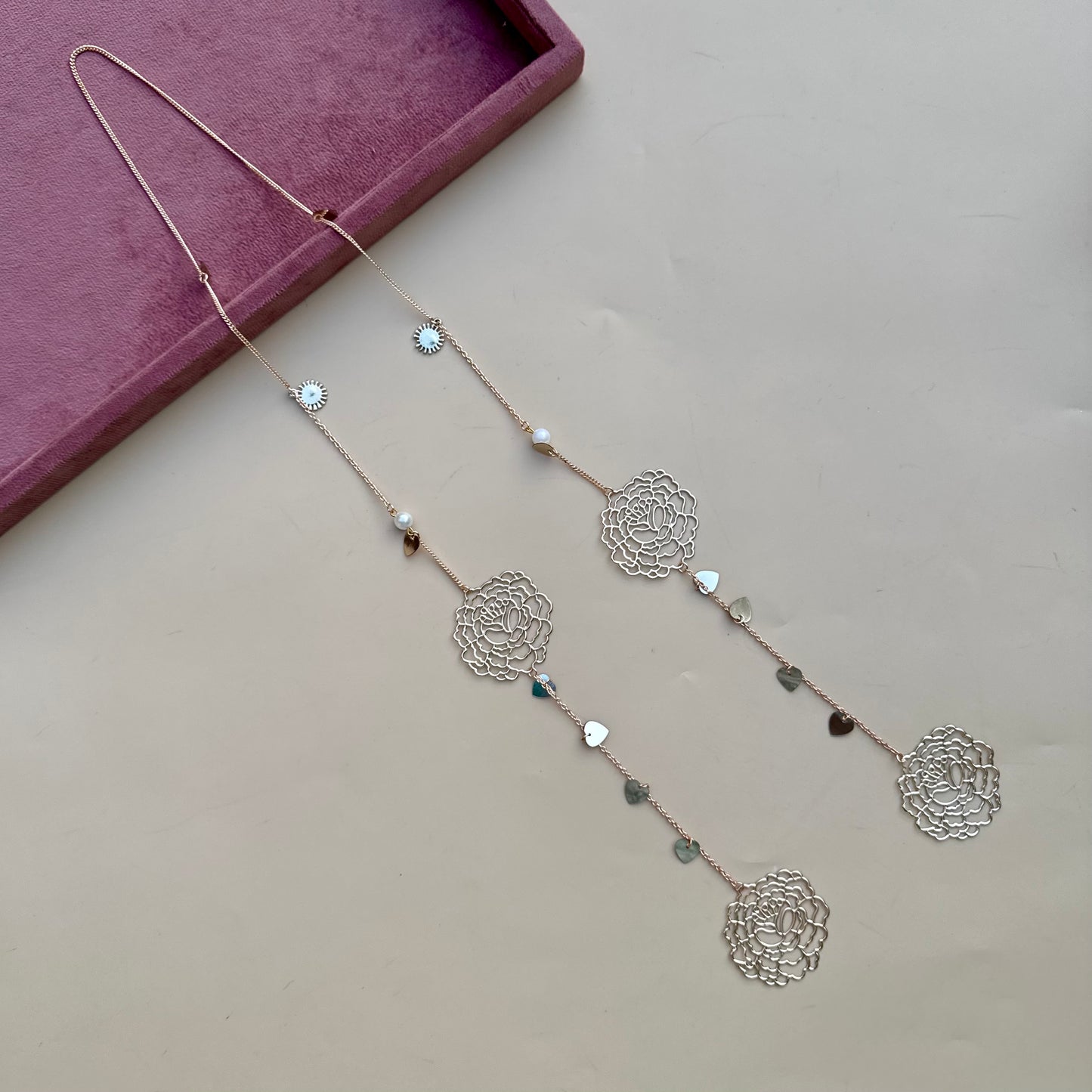 Rose Cascade Hair Chain