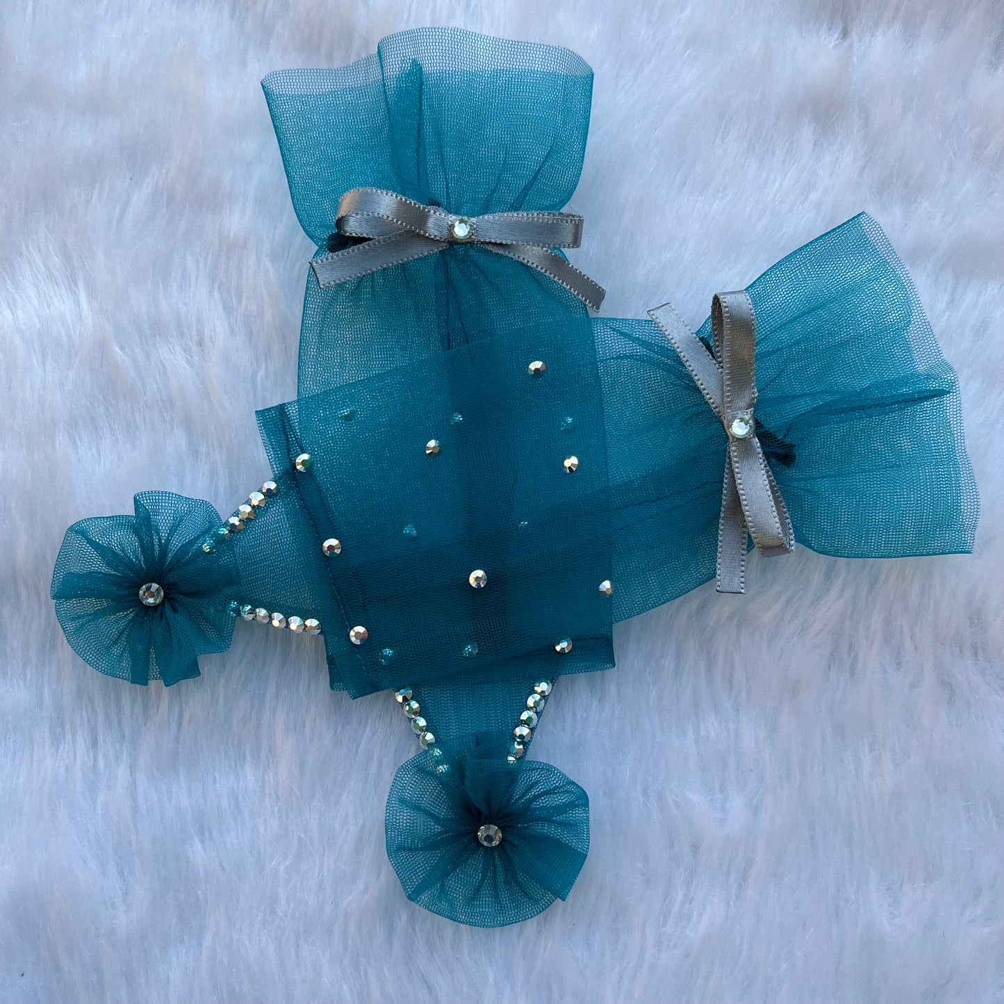 Teal Net Princess Gloves