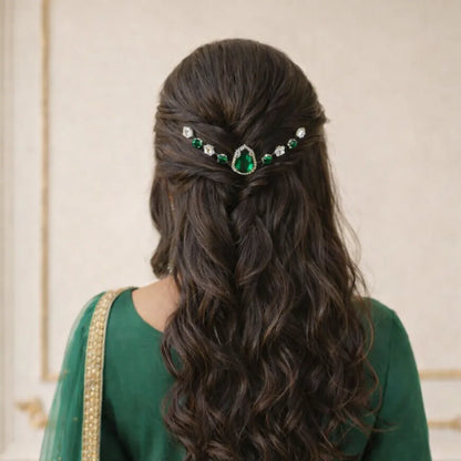 EmeraldLuxe Crystal Hair Pin Set