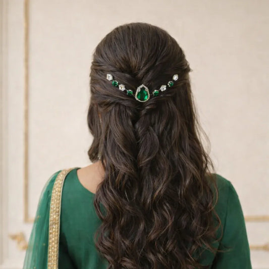 EmeraldLuxe Crystal Hair Pin Set
