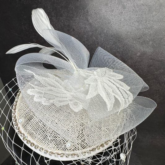 White Luxe Bridal Hat
