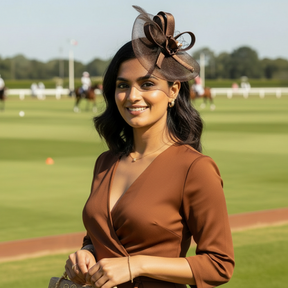 Elegant Brown Cocktail Fascinator Hat