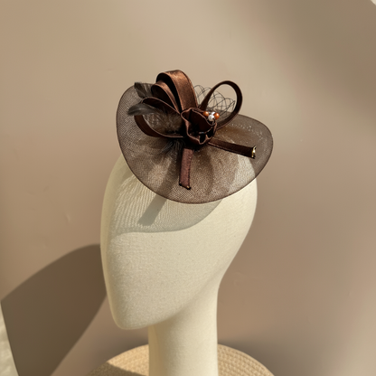 Elegant Brown Cocktail Fascinator Hat