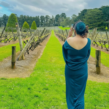 Teal Blue Twisted Fascinator Hat