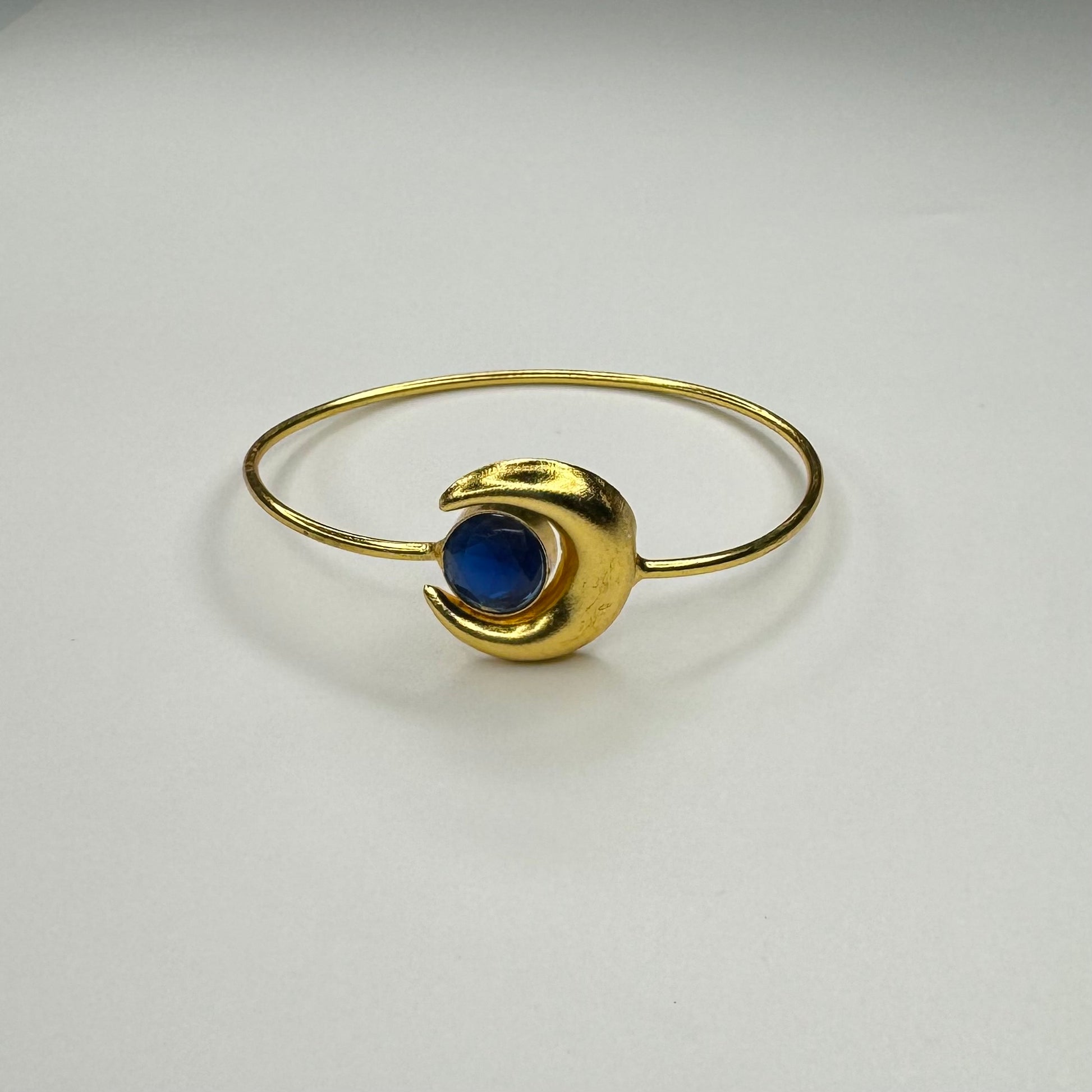 Royal Blue Crescent Adjustable Golden Bracelet