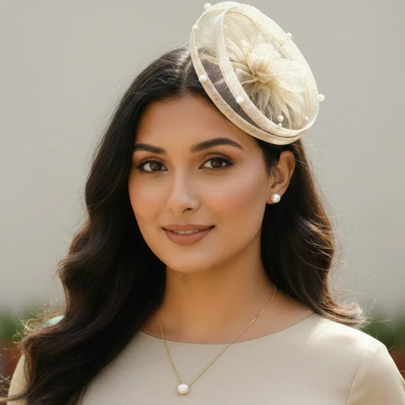 Gilded Enchantment Golden Sparkle Fascinator Hat