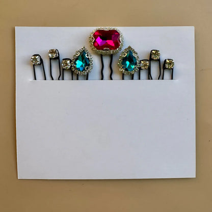Glam Pop Crystal Stone Hair Pin Set | Shop Statement Set