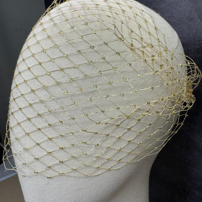 Golden Birdcage Face Veil Fascinator
