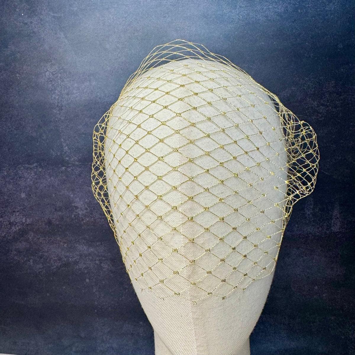 Golden Birdcage Face Veil Fascinator