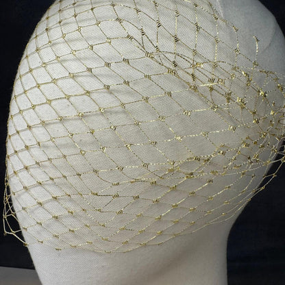 Golden Birdcage Face Veil Fascinator