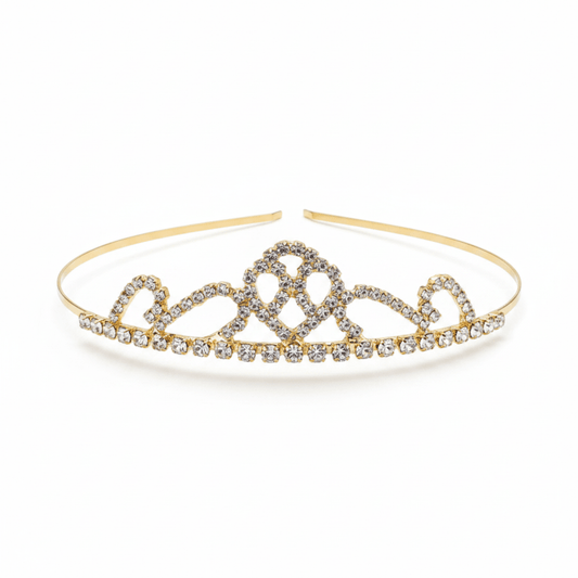 Golden Crystal Bridal Tiara Hairband