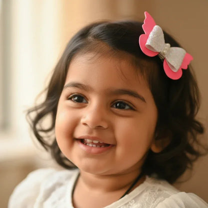 Pink Butterfly Bow Hair Clip