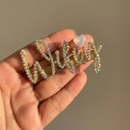 MultiColor Crystal Wifey Hair Clip