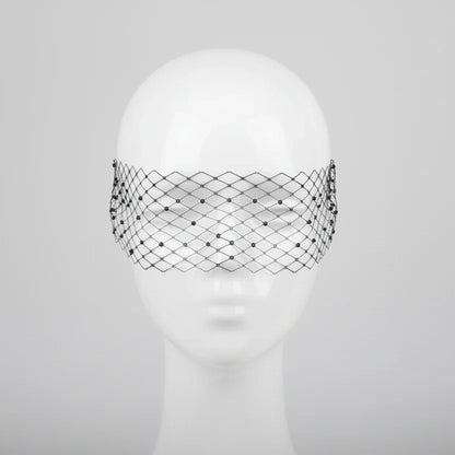 Black Beaded Birdcage Veil | Elegant Cocktail & Evening Headpiece