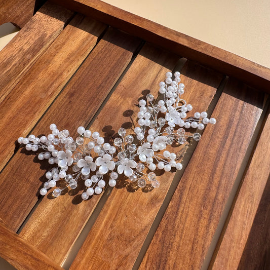 Ivory Bloom Pearl & Crystal Hair Vine